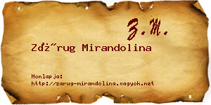 Zárug Mirandolina névjegykártya
